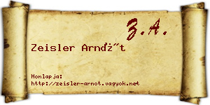 Zeisler Arnót névjegykártya